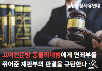 고어전문방 동물학대범에게 면죄부를 쥐어준 재판부의 판결을 규탄한다