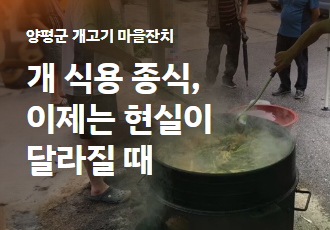 개 식용 종식, 이제는 현실이 달라질 때